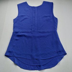 RW&CO Womens Sleeveless Blouse Size Medium Royal Blue Layered with Keyholes
